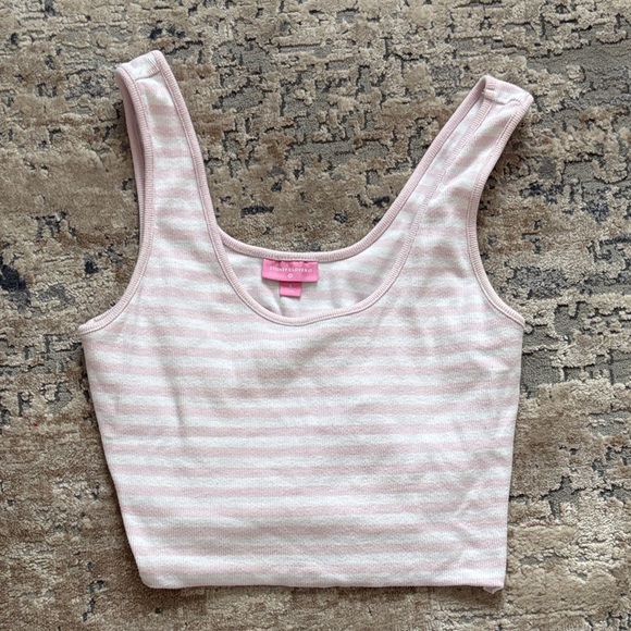 Stoney Clover Lane Tops - Stoney Clover Lane Pink and White Striped Tank Top